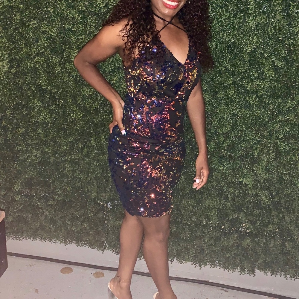 Sequins criss cross dress